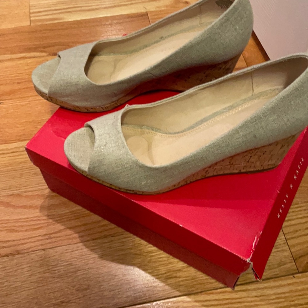 Kelly and Katie peep toe wedge